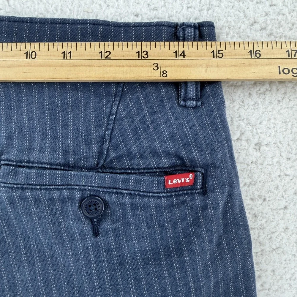 Levi's XX Chino Pants Mens 30x28 Blue Standard Taper Pinstripe Stretch Slim